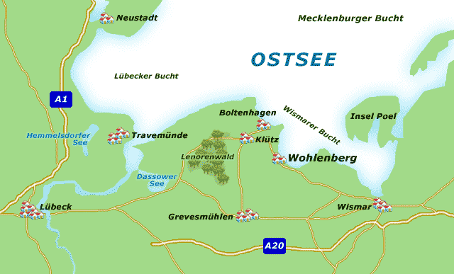 Karte Wohlenberg, Ostsee